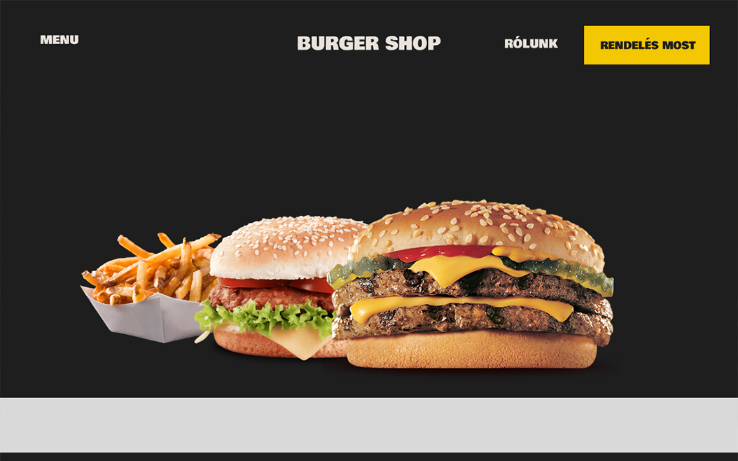 Burger Shop – étvágygerjesztő landing